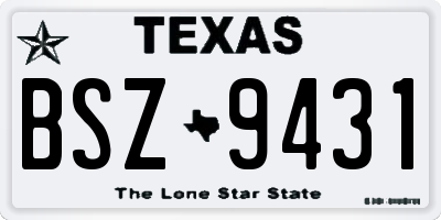TX license plate BSZ9431