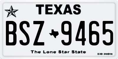 TX license plate BSZ9465