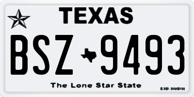 TX license plate BSZ9493