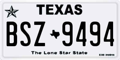 TX license plate BSZ9494