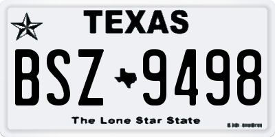 TX license plate BSZ9498