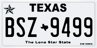 TX license plate BSZ9499
