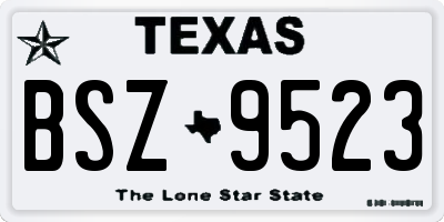TX license plate BSZ9523