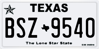 TX license plate BSZ9540