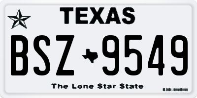 TX license plate BSZ9549