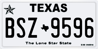 TX license plate BSZ9596