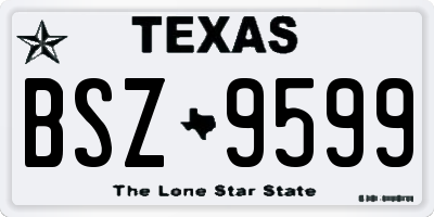 TX license plate BSZ9599