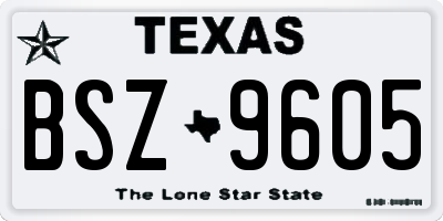 TX license plate BSZ9605