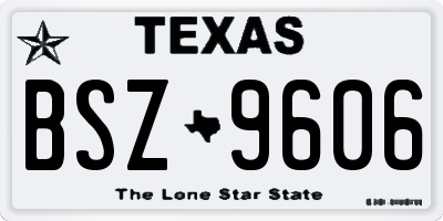 TX license plate BSZ9606