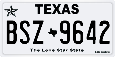 TX license plate BSZ9642