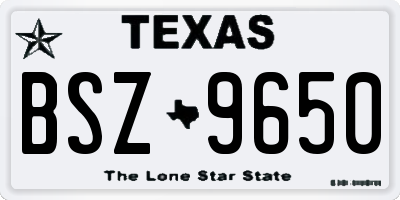 TX license plate BSZ9650