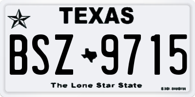 TX license plate BSZ9715