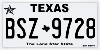 TX license plate BSZ9728
