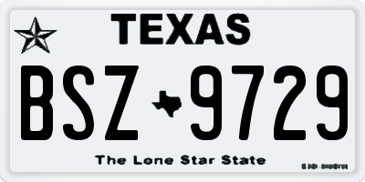 TX license plate BSZ9729