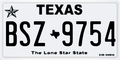 TX license plate BSZ9754