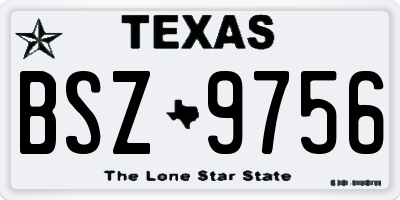 TX license plate BSZ9756