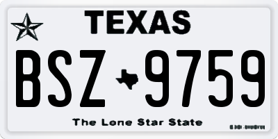 TX license plate BSZ9759
