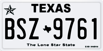 TX license plate BSZ9761