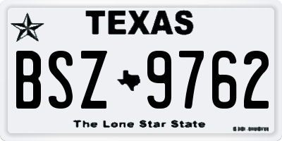 TX license plate BSZ9762