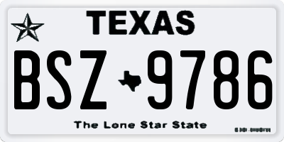 TX license plate BSZ9786