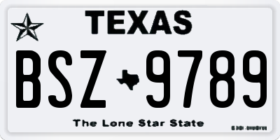 TX license plate BSZ9789