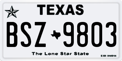 TX license plate BSZ9803