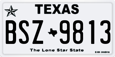TX license plate BSZ9813