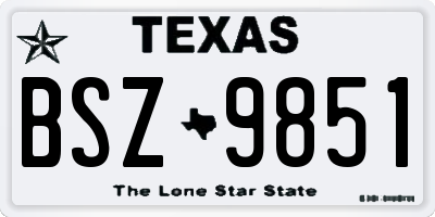 TX license plate BSZ9851