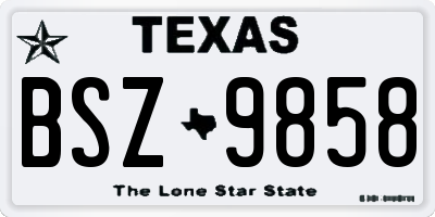 TX license plate BSZ9858