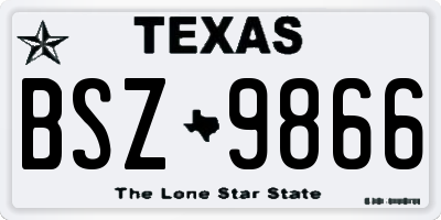 TX license plate BSZ9866