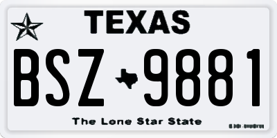 TX license plate BSZ9881