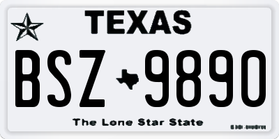 TX license plate BSZ9890