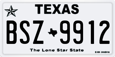 TX license plate BSZ9912
