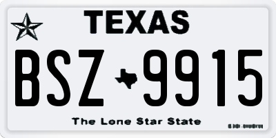 TX license plate BSZ9915