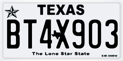 TX license plate BT4X9O3