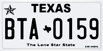 TX license plate BTA0159