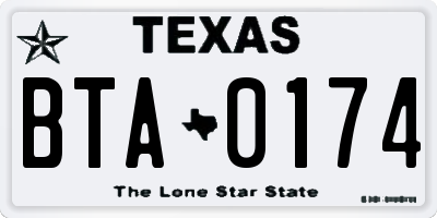 TX license plate BTA0174