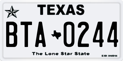 TX license plate BTA0244