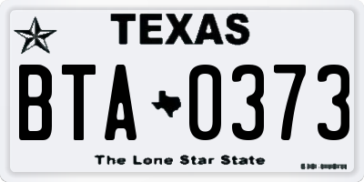 TX license plate BTA0373
