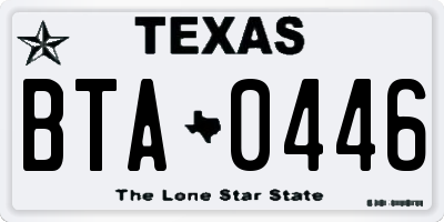 TX license plate BTA0446