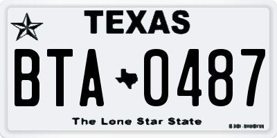 TX license plate BTA0487