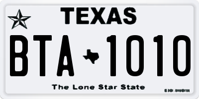 TX license plate BTA1010