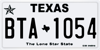 TX license plate BTA1054