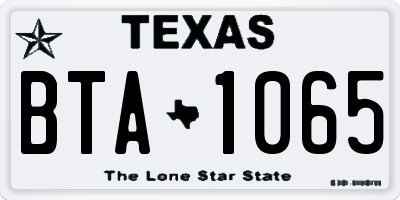 TX license plate BTA1065