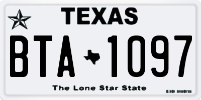 TX license plate BTA1097