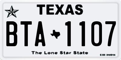 TX license plate BTA1107