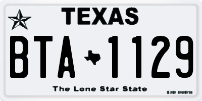 TX license plate BTA1129
