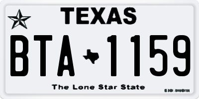 TX license plate BTA1159