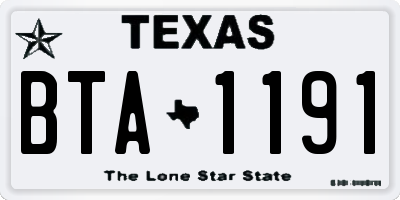 TX license plate BTA1191