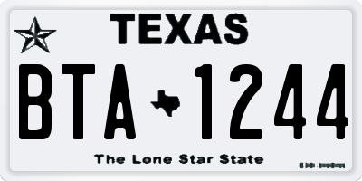TX license plate BTA1244